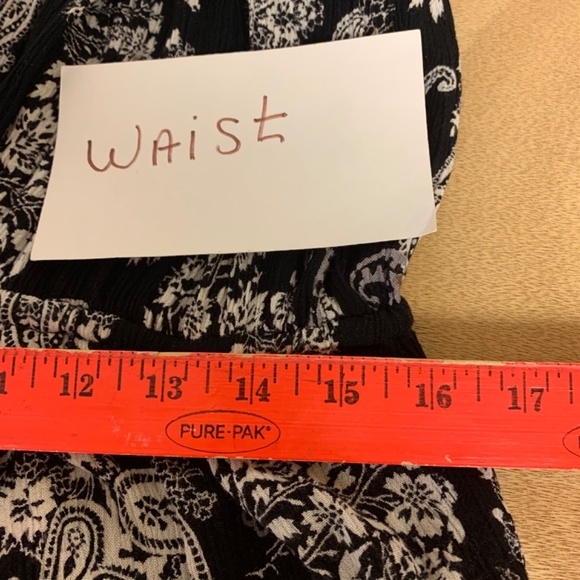 bila dress SZ Xl black & tan paisley maxi crinkle bohemian casual babydoll - Picture 11 of 12